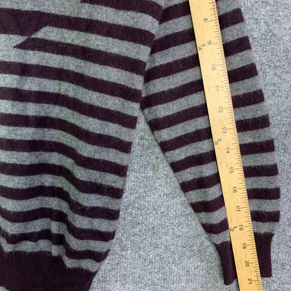 100% Cashmere Sweater Women's Size M Striped Geometric - Picture 5 of 8